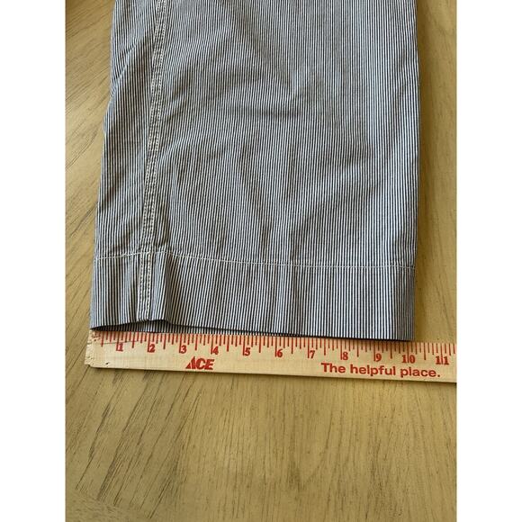 TALBOTS Women's Pinstripe Capri Wide Leg Chino 12 Nautical Coastal Resort Casual - Picture 6 of 11